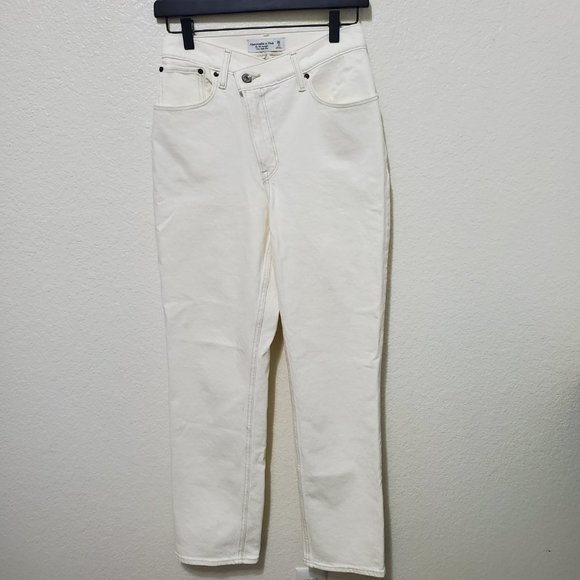 NWT Abercrombie & Fitch 90s straight ultra high rise curve love cream - Picture 5 of 13